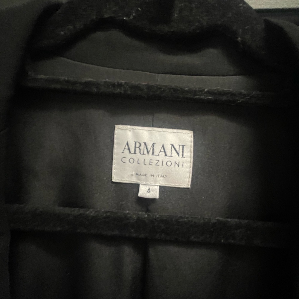 Armani Collezioni Women's Black Wool Pea Coat
